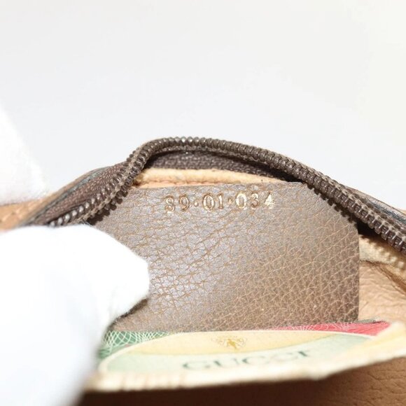 GUCCI GG Supreme Web Sherry Line Clutch Bag PVC Beige Red 89 01 034 Auth fm3793 - Picture 11 of 16